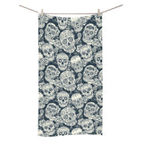 Sugar skull black white pattern Bath Towel
