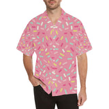 Pink donut glaze candy pattern Men's All Over Print Hawaiian Shirt