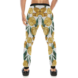 yellow tulips pattern Unisex Casual Sweatpants