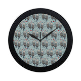 Lovely Sea Otter Pattern Elegant Black Wall Clock