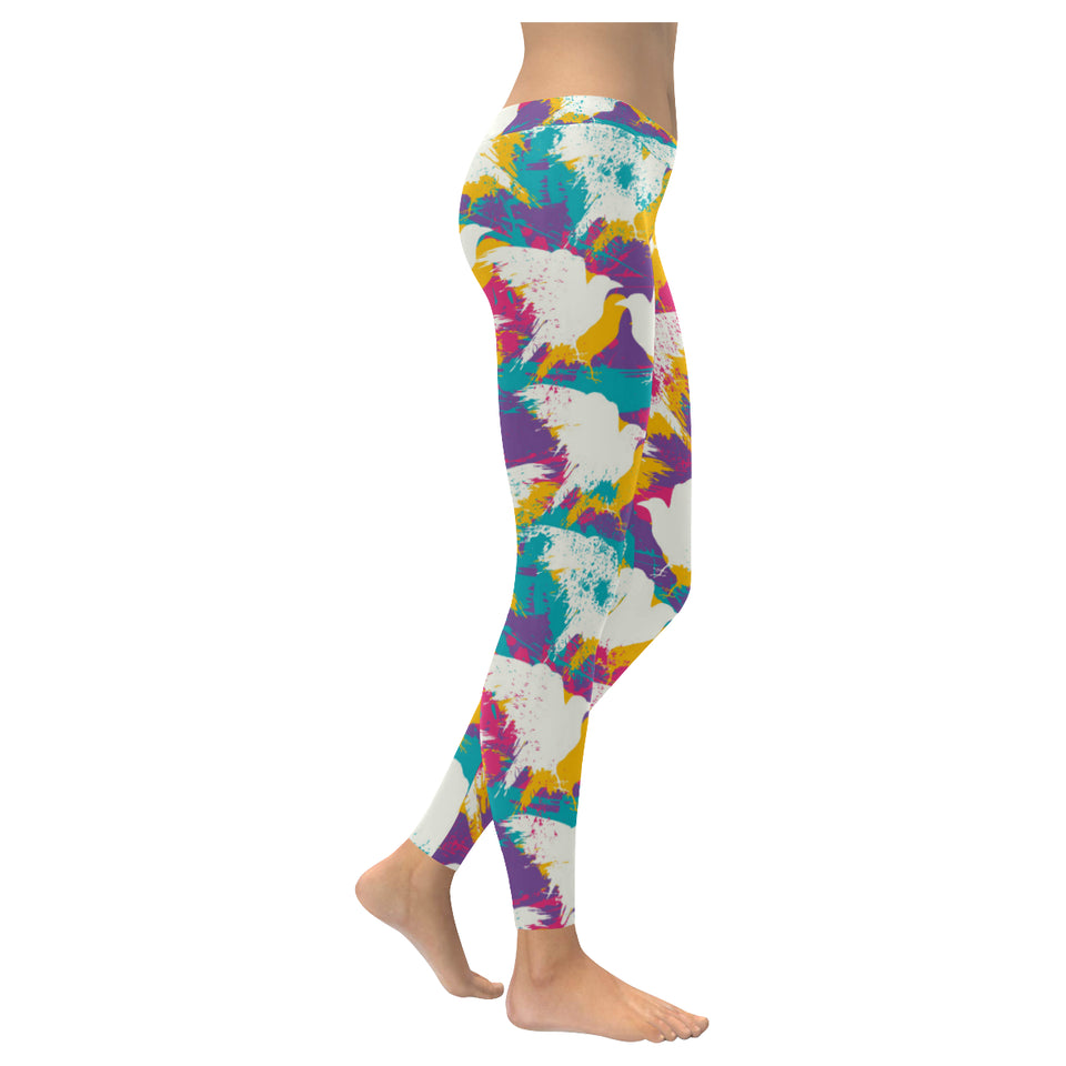 Colorful crow illustration pattern Women's Legging Fulfilled In US