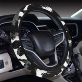 Crow illustration pattern Car Steering Wheel Cover