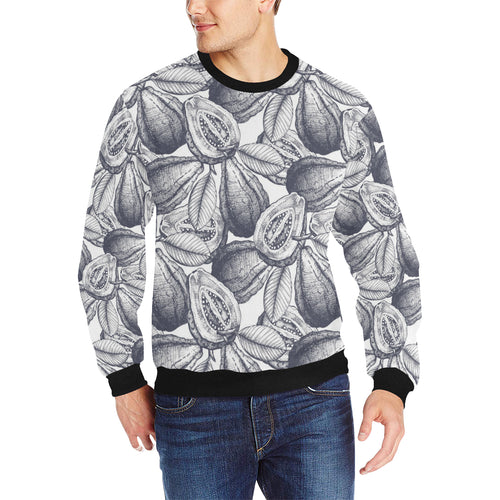 Guava tropical hand drawn pattern Men's Crew Neck Sweatshirt