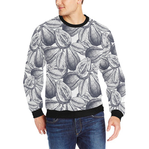 Guava tropical hand drawn pattern Men's Crew Neck Sweatshirt