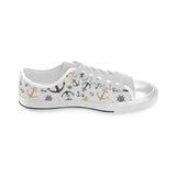 Anchors Rudders pattern Men's Low Top Shoes White