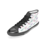 Helicopter plane pattern Women's High Top Canvas Shoes Black