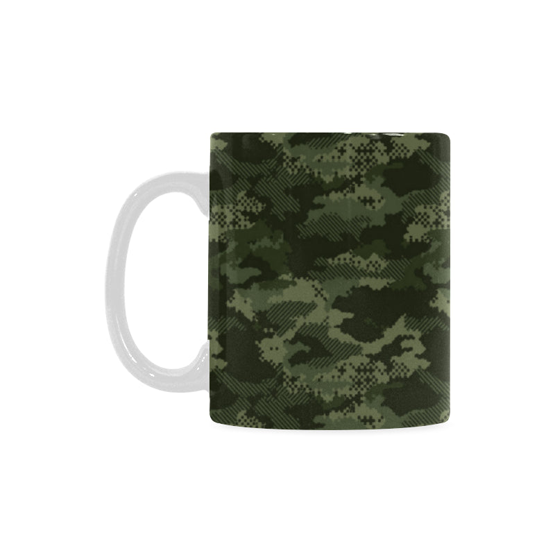 Digital Green camouflage pattern Classical White Mug (Fulfilled In US)