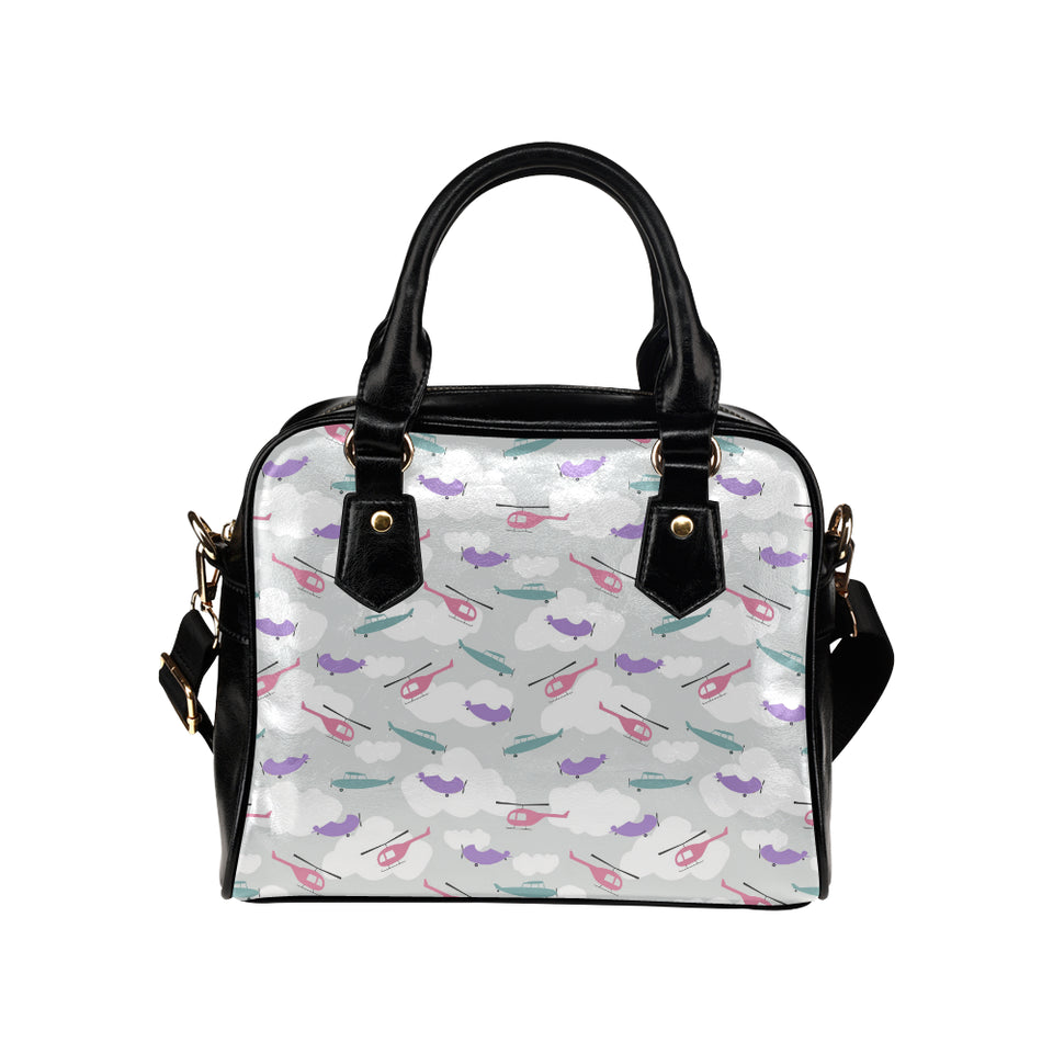 Helicopter plane pattern Shoulder Handbag