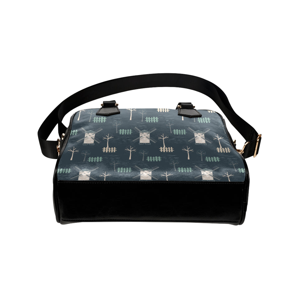 windmill tree pattern Shoulder Handbag