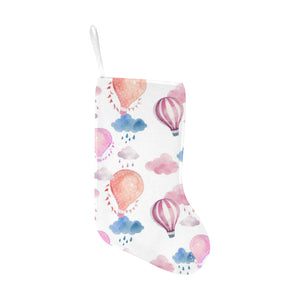 Watercolor air balloon cloud pattern Christmas Stocking