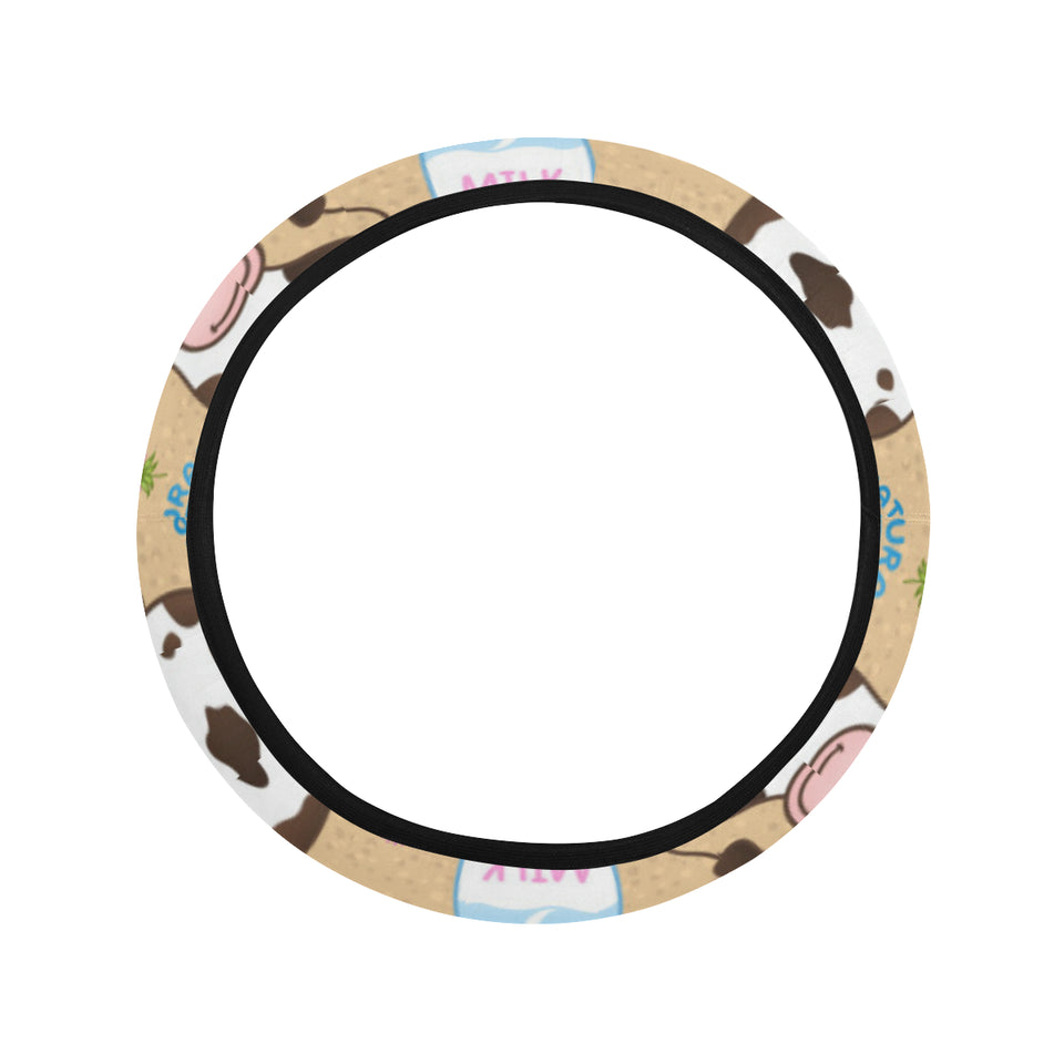 Cow bottle of milk pattern Car Steering Wheel Cover