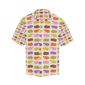 Hippopotamus Pattern Print Design 01 Men's All Over Print Hawaiian Shirt (Model T58)