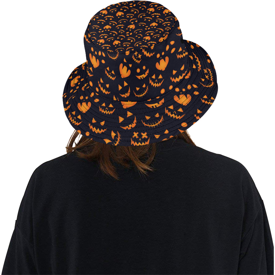 Halloween pattern Pumpkin background Unisex Bucket Hat