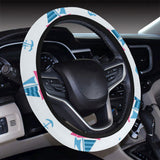 Sailboat anchor pattern Car Steering Wheel Cover