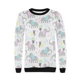 Cute elephant mouse pattern Women's Crew Neck Sweatshirt