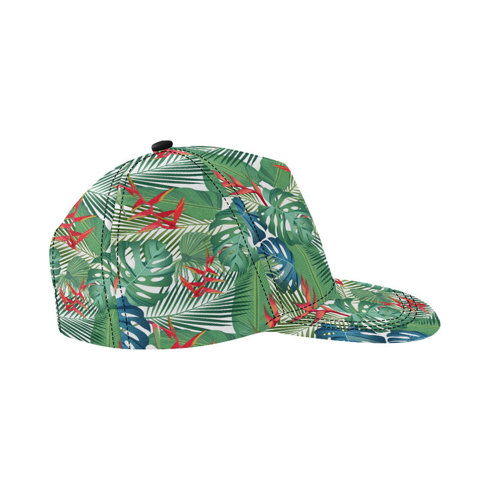 heliconia palm and monstera  leaves pattern All Over Print Snapback Cap