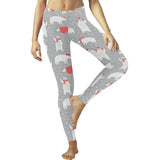 Cute polar bear christmas snow pattern Women's Legging Fulfilled In US