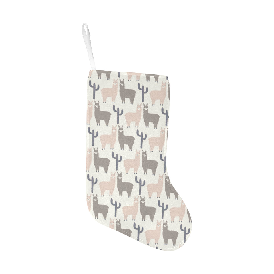 Llama Alpaca pattern Christmas Stocking