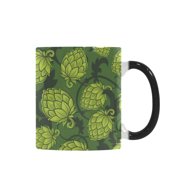 Hop pattern Hop cone background Morphing Mug Heat Changing Mug