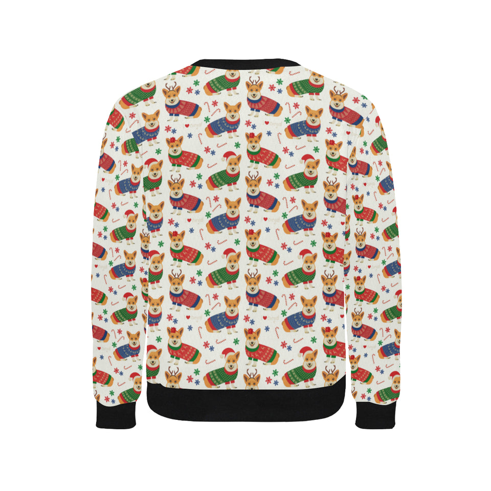 Corgi Christmas Pattern Men's Crew Neck Sweatshirt