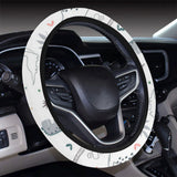 Cute cartoon dinosaurs tree pattern Car Steering Wheel Cover