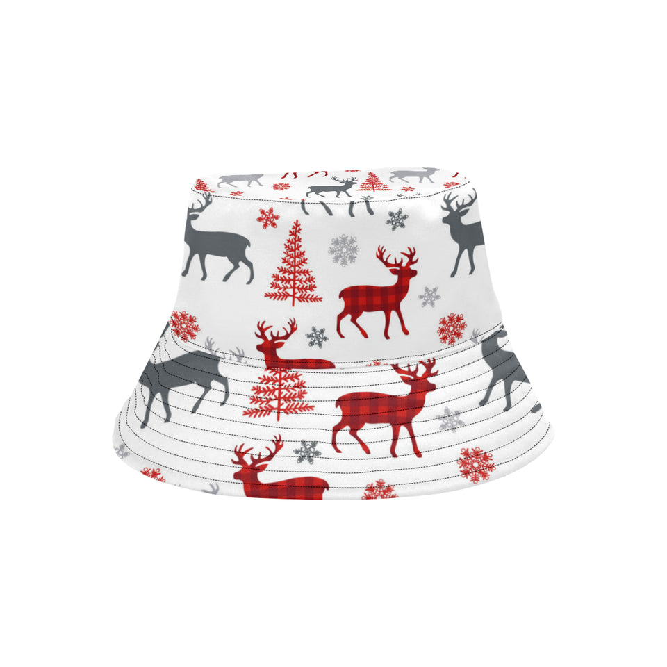 Deer tree snowflakes chrismas pattern Unisex Bucket Hat