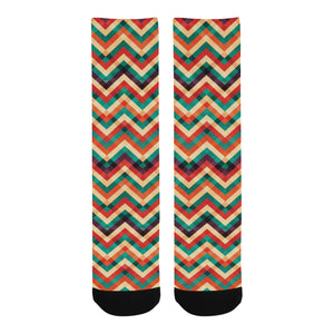 zigzag  chevron colorful pattern Crew Socks
