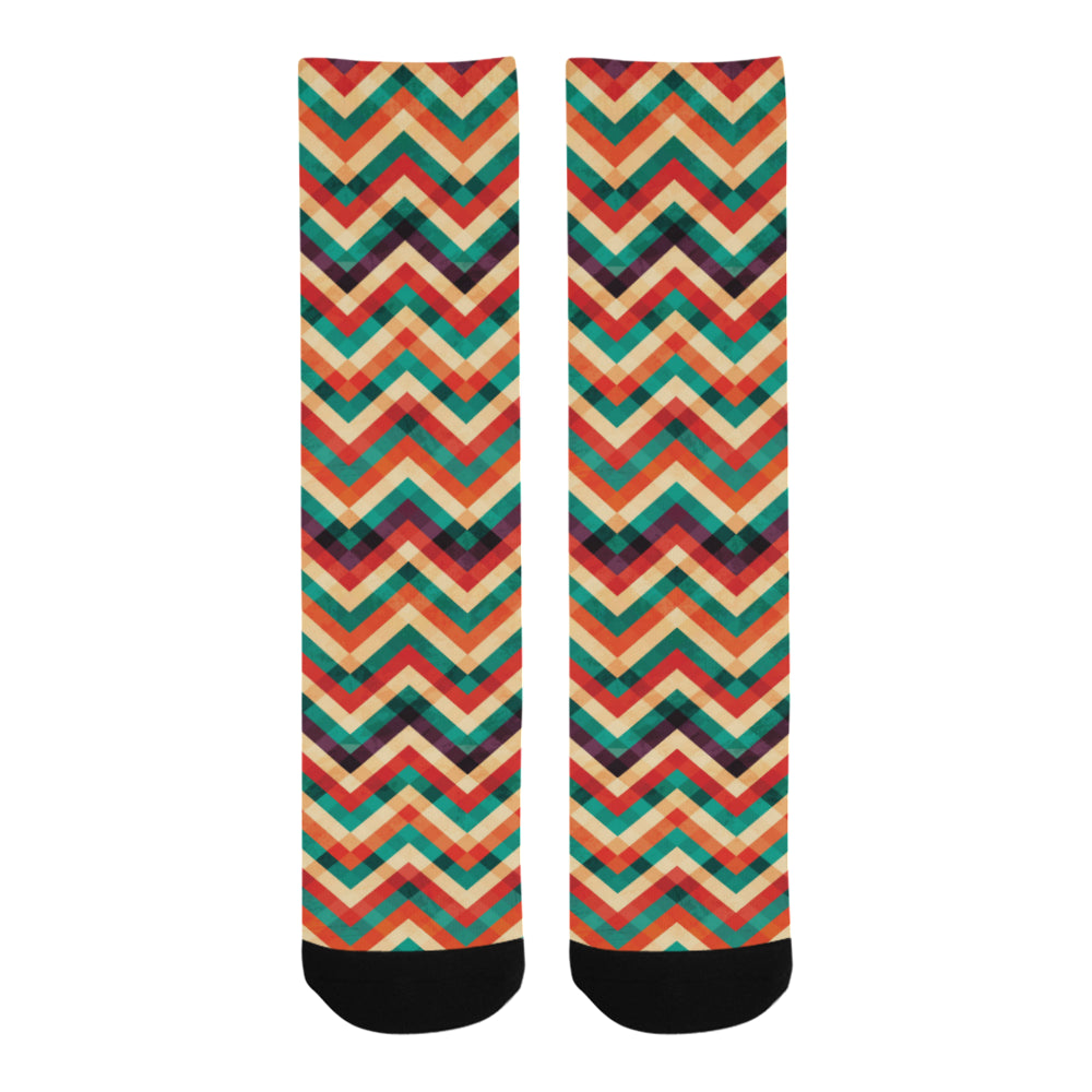 zigzag  chevron colorful pattern Crew Socks