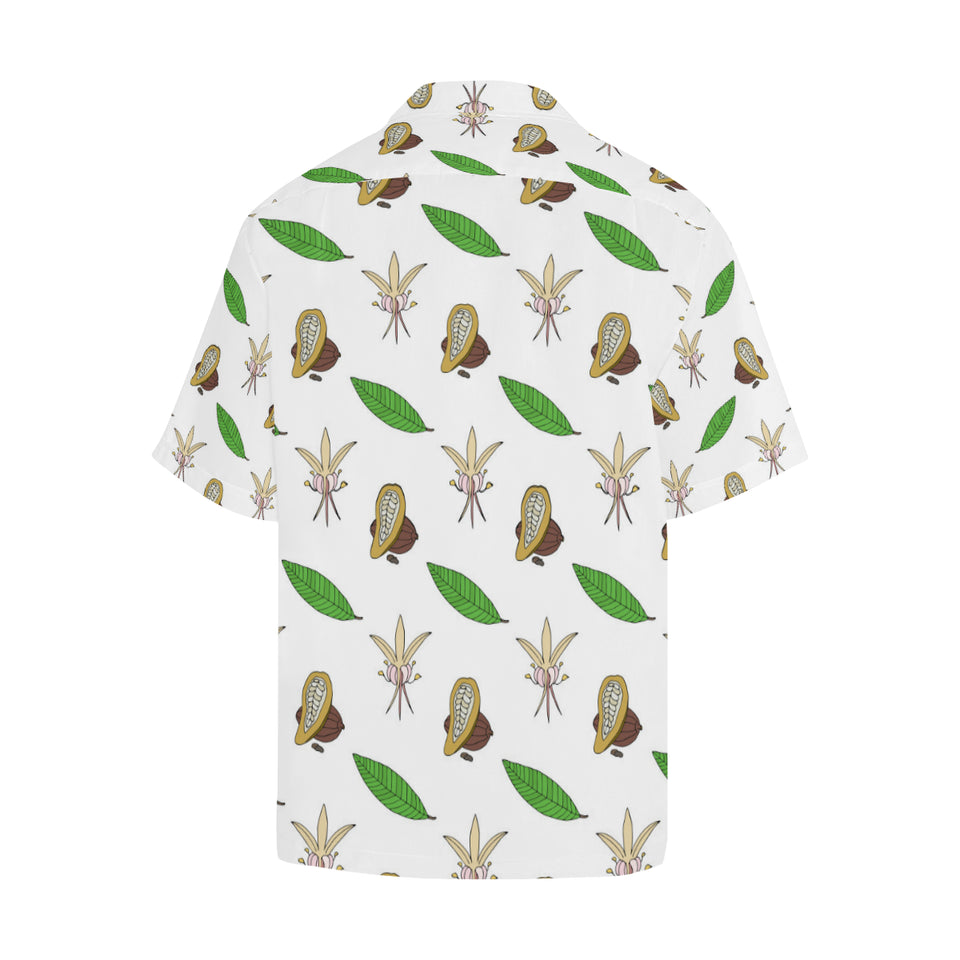 Color hand drawn cacao pattern Men's All Over Print Hawaiian Shirt