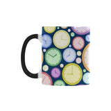 Colorful clock background Morphing Mug Heat Changing Mug