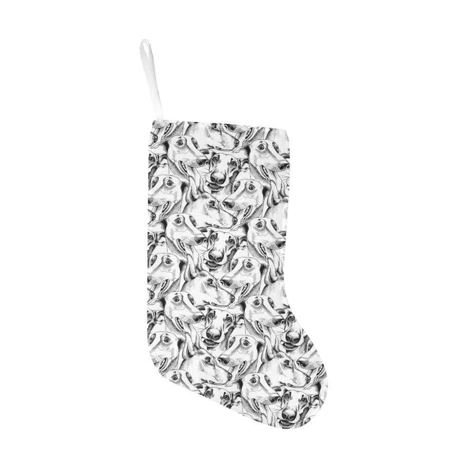 Greyhound Pattern Print Design 01 Christmas Stocking