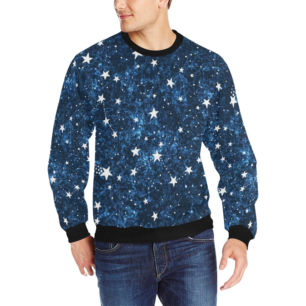 Night sky star pattern Men's Crew Neck Sweatshirt