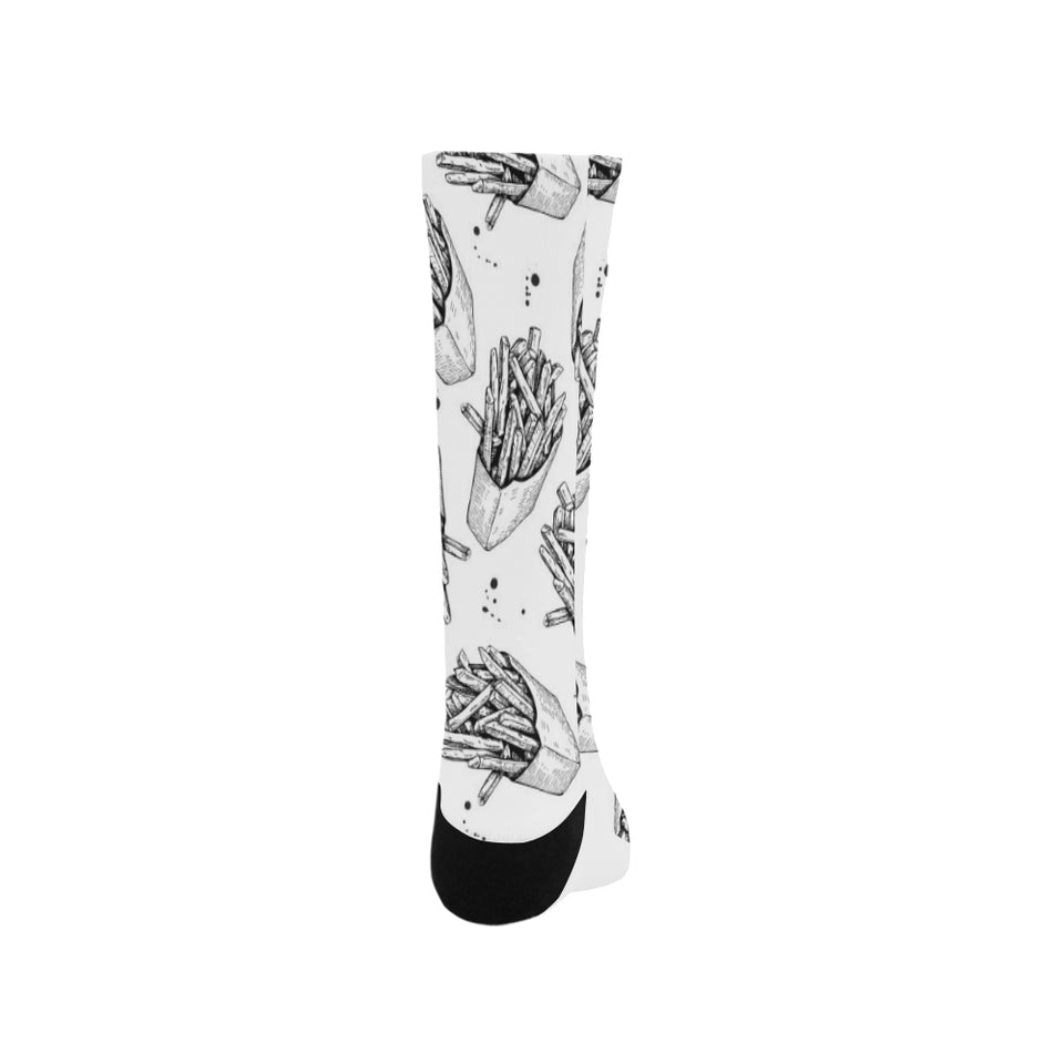 Hand drawn french fries pattern Crew Socks