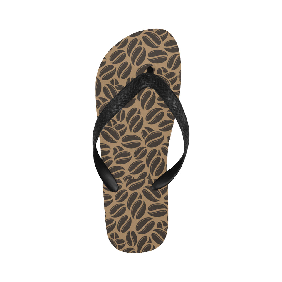 Coffee bean on brown background Unisex Flip Flops