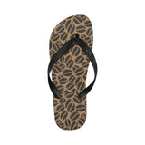 Coffee bean on brown background Unisex Flip Flops