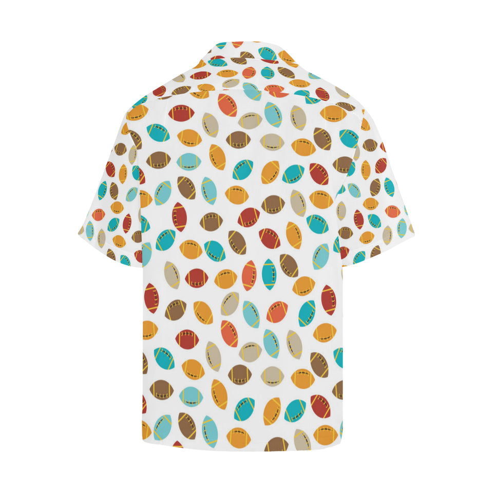 Colorful american football ball pattern Men's All Over Print Hawaiian Shirt