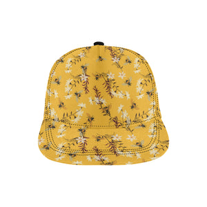 Bee flower pattern All Over Print Snapback Cap