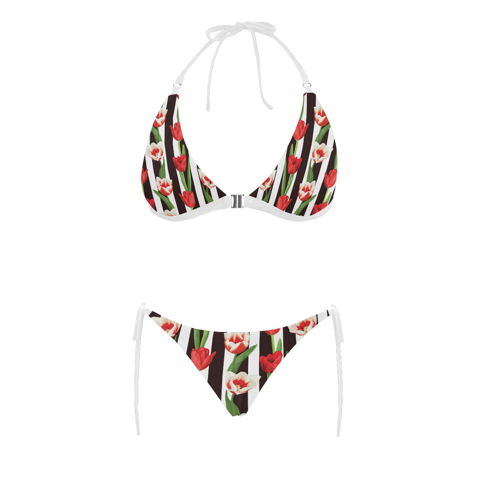 red and white tulips pattern Sexy Bikinis Two-Piece Swimsuits