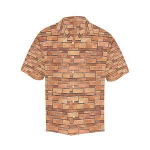 Brick Printed Pattern Print Design 04 Men's All Over Print Hawaiian Shirt (Model T58)