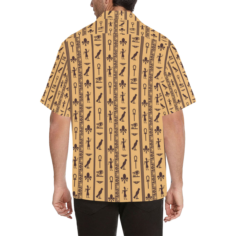 Egypt Hieroglyphics Pattern Print Design 02 Men's All Over Print Hawaiian Shirt (Model T58)