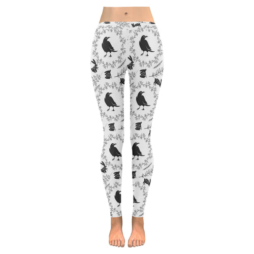 Crows floral wreath rabbit pattern Women's Legging Fulfilled In US