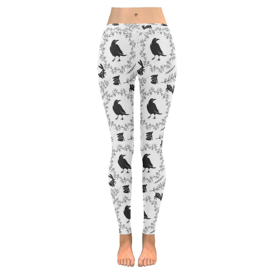 Crows floral wreath rabbit pattern Women's Legging Fulfilled In US