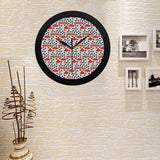 Red mushroom dot pattern Elegant Black Wall Clock