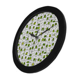 Sketch funny frog pattern Elegant Black Wall Clock