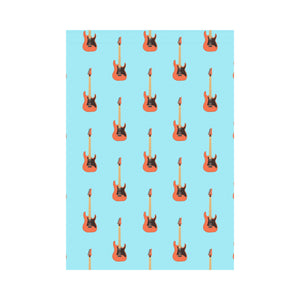 electric guitar pattern light blue background House Flag Garden Flag