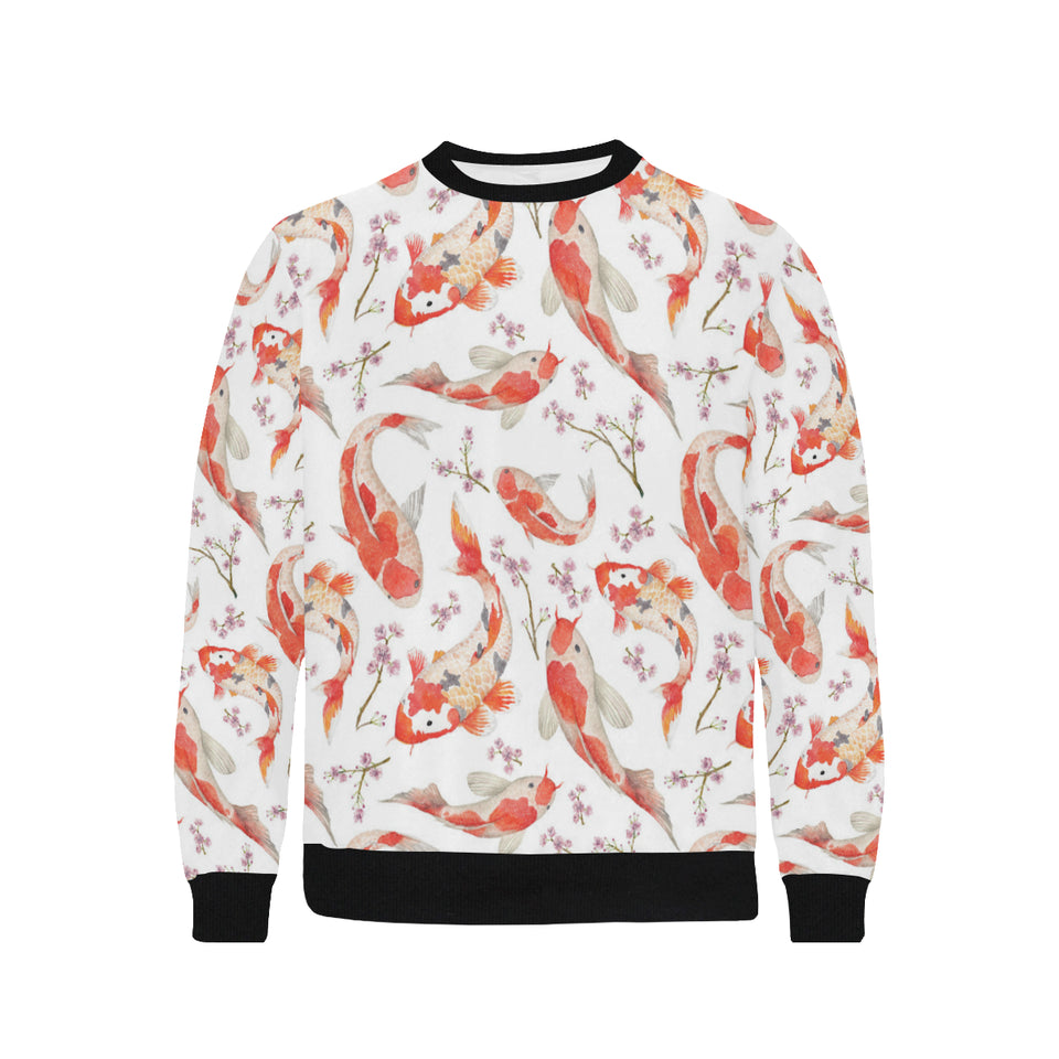 Watercolor Koi Fish Carp Fish pattern Men's Crew Neck Sweatshirt