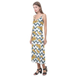 Pizza design pattern V-Neck Open Fork Long Dress