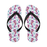Purple seahorse blue coral pattern Unisex Flip Flops