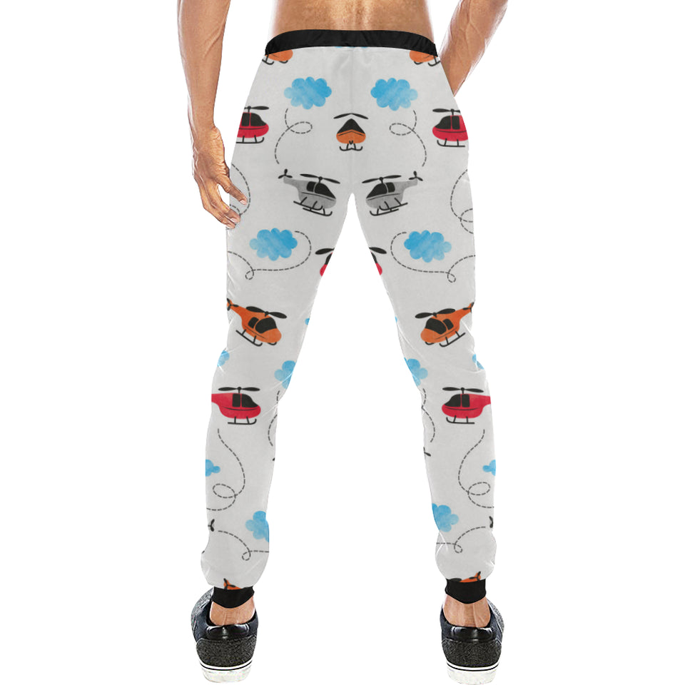 Watercolor helicopter cloud pattern Unisex Casual Sweatpants
