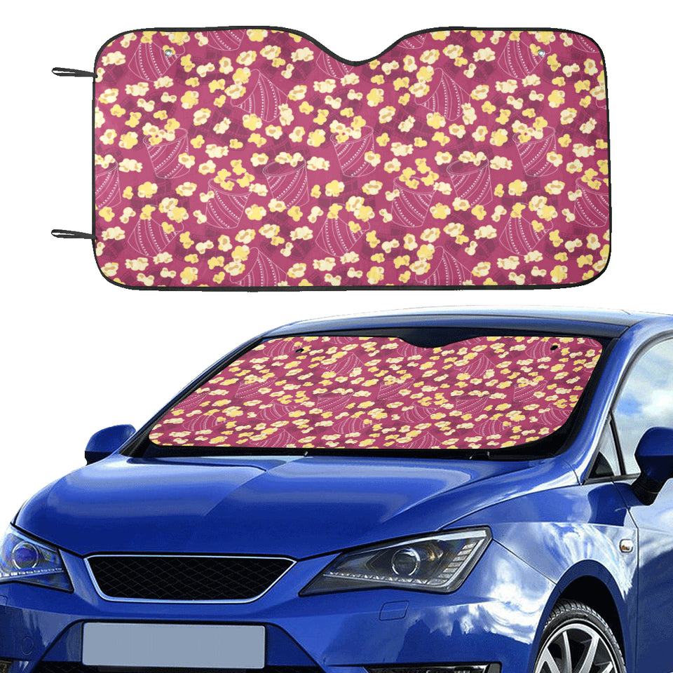 Popcorn Pattern Print Design 02 Car Sun Shade